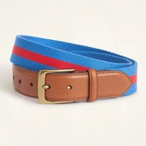 Brooks Brothers Men's Leather Tab Stripe Webbed Belt |
Blue size 32